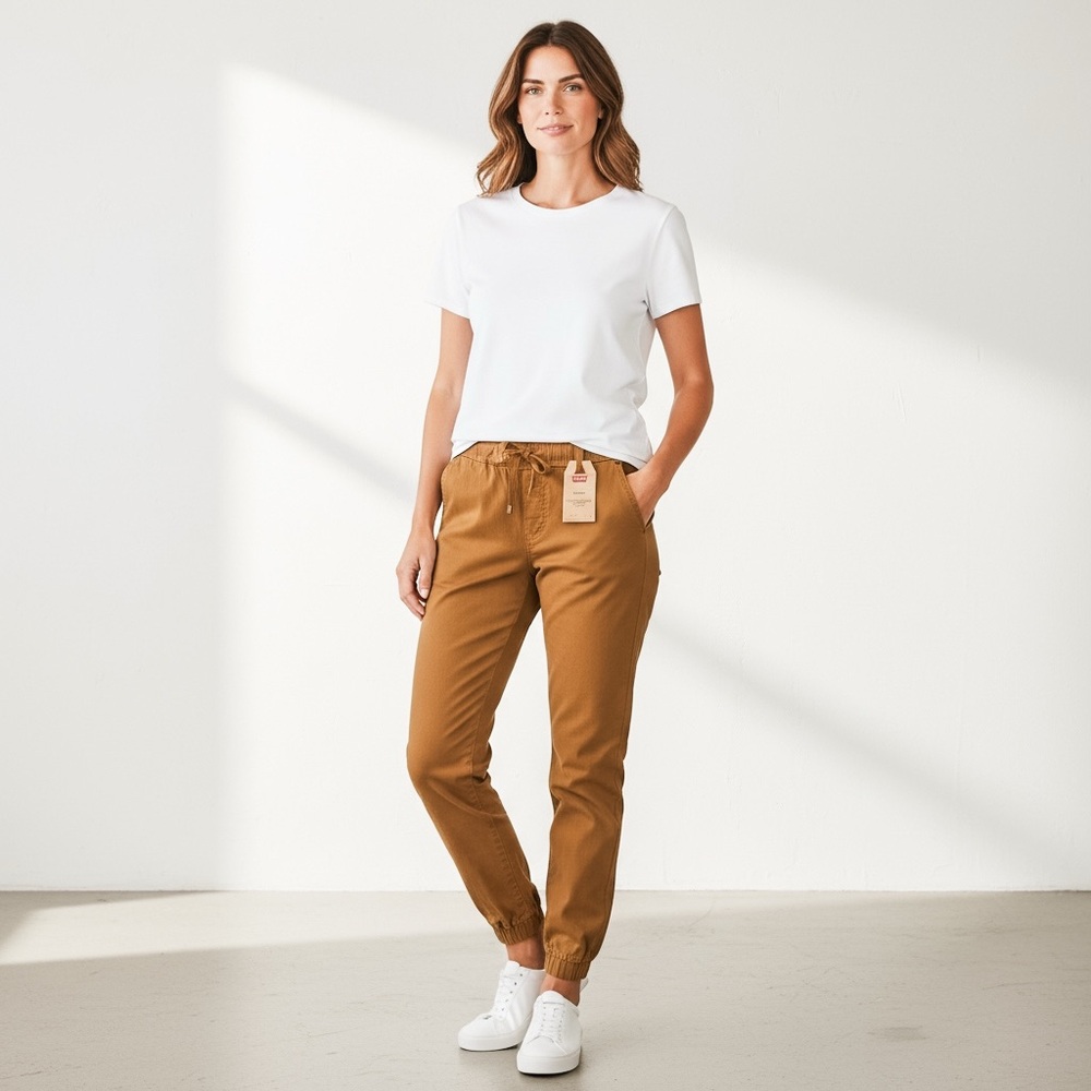 NWT Levi's Slim Fit Stretch Twill Tan Pull On Jogger Pants